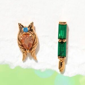 Star Wars Girls Crew Ahsoka Tano Lightsaber Green Set Earring Stud Duo Rose Gold